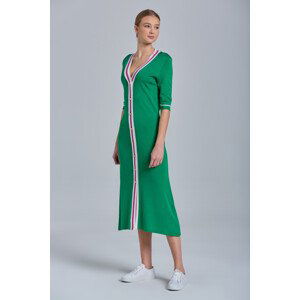 ŠATY GANT D1. CONTRAST BORDER CARDIGAN DRESS zelená M