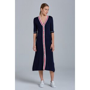 ŠATY GANT D1. CONTRAST BORDER CARDIGAN DRESS modrá S