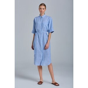 ŠATY GANT D2. LINEN CHAMBRAY SHIRT DRESS modrá 40