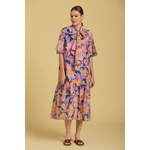 ŠATY GANT D2. DAHLIA PRINT COTTON SILK DRESS fialová 32