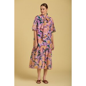 ŠATY GANT D2. DAHLIA PRINT COTTON SILK DRESS fialová 42