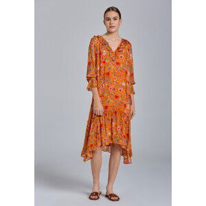 ŠATY GANT D2. WILD FLORAL FLOUNCE DRESS oranžová 32