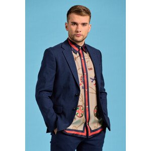 SAKO GANT D2. STRETCH LINEN SUIT BLAZER modrá 56