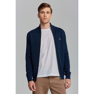 SVETR GANT COTTON PIQUE ZIP CARDIGAN modrá XL