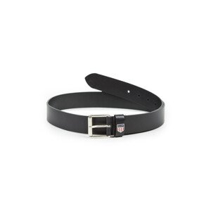 OPASEK GANT D1. RETRO SHIELD LEATHER BELT černá 80