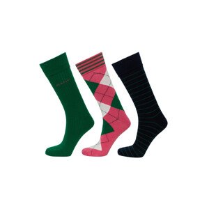 PONOŽKY GANT ARGYLE SOCKS 3-PACK GIFT BOX růžová None