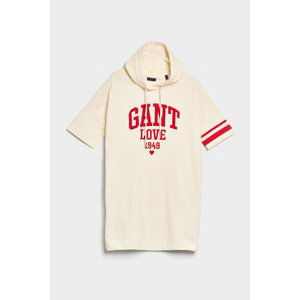 MIKINOVÉ ŠATY GANT COLLEGIATE HEART HOODIE DRESS bílá M