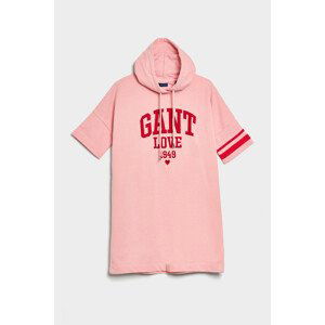 MIKINOVÉ ŠATY GANT COLLEGIATE HEART HOODIE DRESS růžová XS