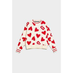 MIKINA GANT CV. COLLEGIATE HEART C-NECK SWEAT bílá M