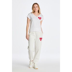 TEPLÁKY GANT CV. COLLEGIATE HEART SWEAT PANTS bílá L