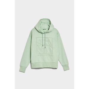 MIKINA GANT D2. TONAL EMB QUADRAT HOODIE zelená M