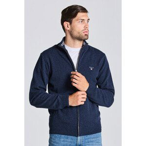 SVETR GANT SUPERFINE LAMBSWOOL ZIP CARDIGA modrá M