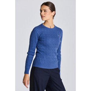 SVETR GANT STRETCH COTTON CABLE C-NECK modrá XS