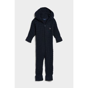 DĚTSKÝ OVERAL S KAPUCÍ GANT D1. COTTON CABLE ZIP COVERALL modrá 80