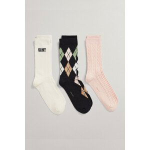 PONOŽKY GANT D1. SOCKS 3-PACK růžová 31/33