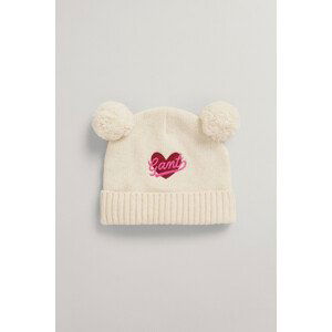 ČEPICE GANT D2. POMPOM HEART BEANIE bílá L/XL