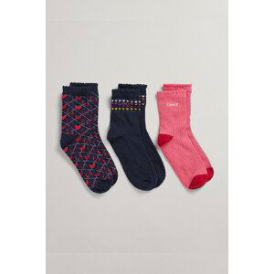 PONOŽKY GANT D1. HEART SOCKS 3-PACK modrá 22/25