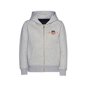 MIKINA GANT D1. MED ARCHIVE SHIELD ZIP HOODIE šedá 146/152