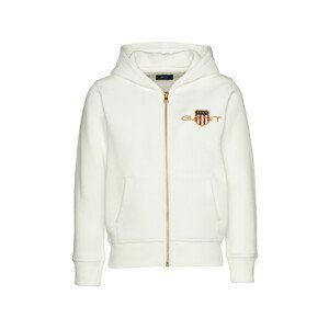 MIKINA GANT D1. MED ARCHIVE SHIELD ZIP HOODIE bílá 122/128