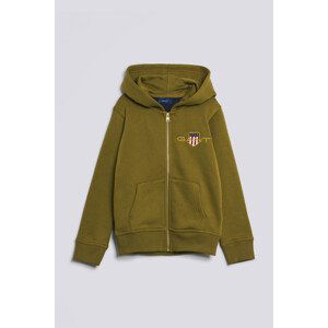 MIKINA GANT D1. MED ARCHIVE SHIELD ZIP HOODIE zelená 170