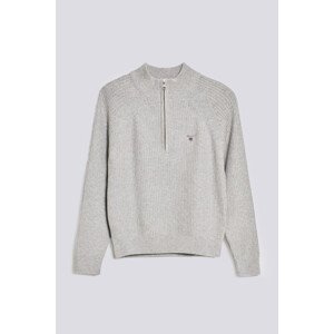 SVETR GANT CASUAL COTTON RIBBED HALF ZIP šedá 122/128