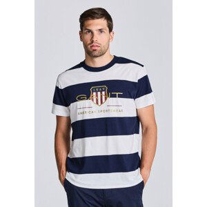 TRIČKO GANT D1. BAR STRIPE ARCHIVE SHIELD TEE bílá S