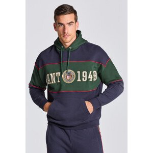 MIKINA GANT D1. CREST SHIELD BLOCK HOODIE modrá L