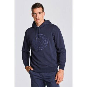 MIKINA GANT D2. MONOGRAM SWEAT HOODIE modrá M