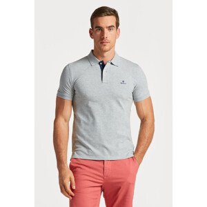 POLOKOŠILE GANT CONTRAST COLLAR PIQUE SS RUGGER šedá XS