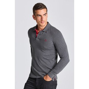 POLOKOŠILE GANT CONTRAST COLLAR PIQUE LS RUGGER šedá L