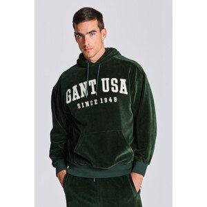 MIKINA GANT D1. VELOUR HOODIE zelená M