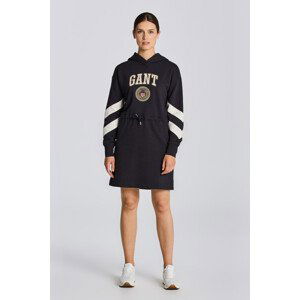 ŠATY GANT D1. CREST SHIELD HOODIE DRESS černá L