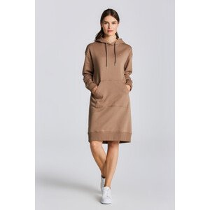 ŠATY GANT ICON G ESSENTIAL HOODIE DRESS hnědá S