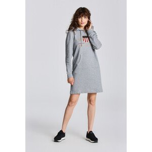 MIKINOVÉ ŠATY GANT ARCHIVE SHIELD HOODIE DRESS šedá XS