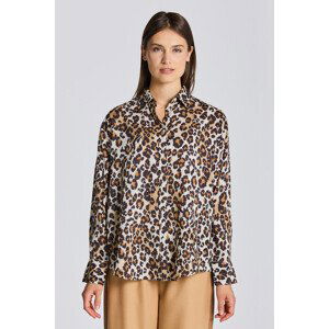 KOŠILE GANT D2. RELAXED LEOPARD MODAL SHIRT hnědá 40