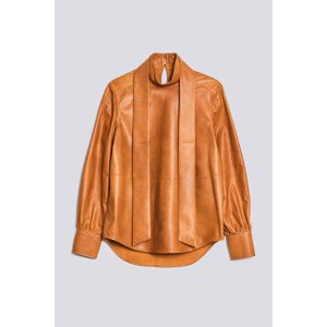 KOŠILE GANT W. LEATHER BOW SHIRT hnědá 34