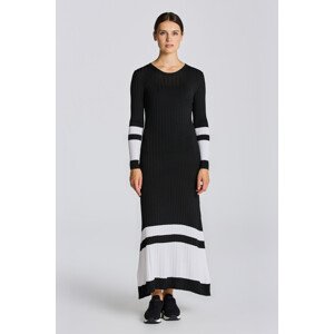 ŠATY GANT D1. BLOCK STRIPE RIB DRESS černá M