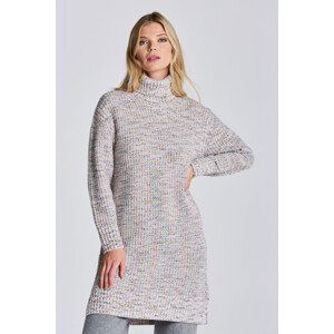 ŠATY GANT D2. MULTI COLOR ROLLNECK DRESS bílá M