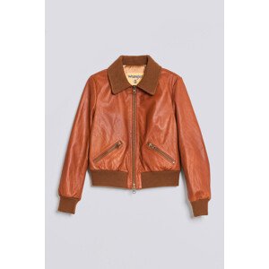 BUNDA GANT W. LEATHER JACKET hnědá XS