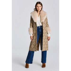 KABÁT GANT D2. G MONOGRAM JACQUARD COAT hnědá XS