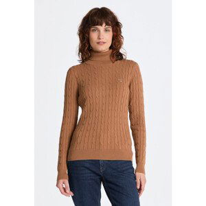 ROLÁK GANT STRETCH COTTON CABLE TURTLE NECK hnědá XS