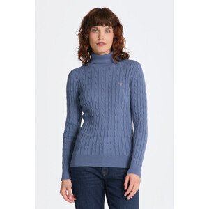 ROLÁK GANT STRETCH COTTON CABLE TURTLE NECK modrá XS