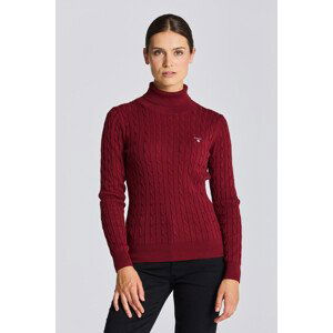 ROLÁK GANT STRETCH COTTON CABLE TURTLE NECK červená M