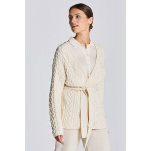 SVETR GANT D2. CABLE WRAP CARDIGAN bílá M