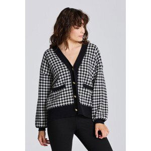 SVETR GANT D1. HOUNDSTOOTH OVERSIZED CARDIGAN černá XS