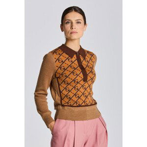 SVETR GANT D2. G PATTERN COLLAR TOP hnědá XS