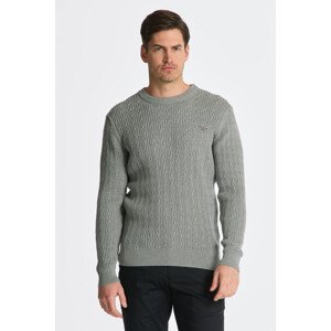 SVETR GANT COTTON CABLE C-NECK šedá XL