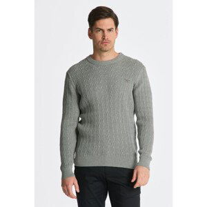 SVETR GANT COTTON CABLE C-NECK šedá XXL