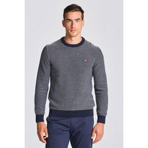 SVETR GANT D1. LIGHT TEXTURE C-NECK modrá 4XL