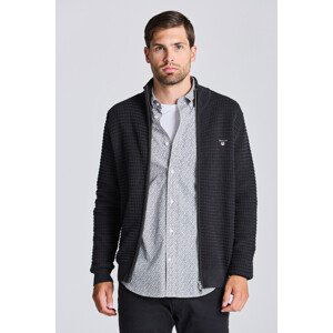 SVETR GANT D1. COTTON TEXTURE FULLZIP šedá M